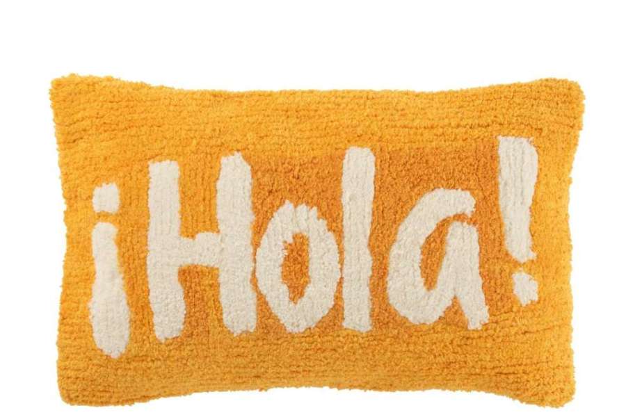 CUSHION HOLA TUFTED COTTON ORANGE/WHITE