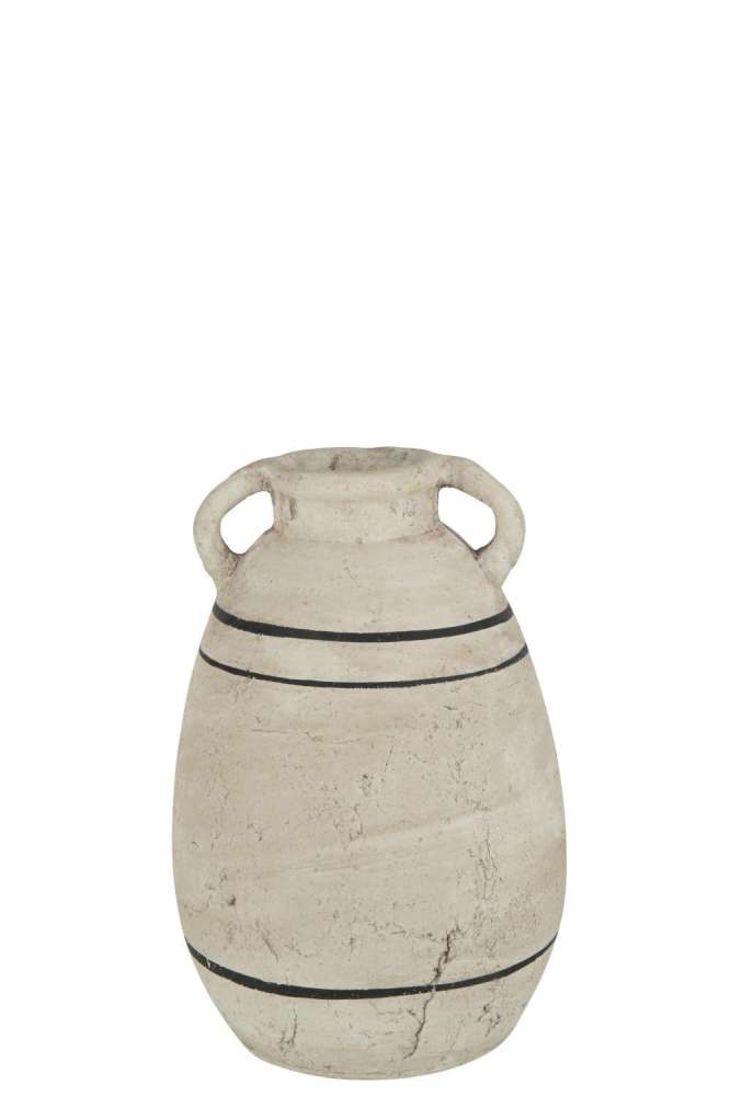 JUG STRIPE TERRACOTTA BEIGE/BLACK MEDIUM