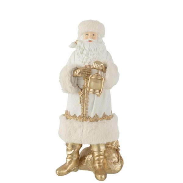 SANTA CLAUS POLY WHITE/GOLD