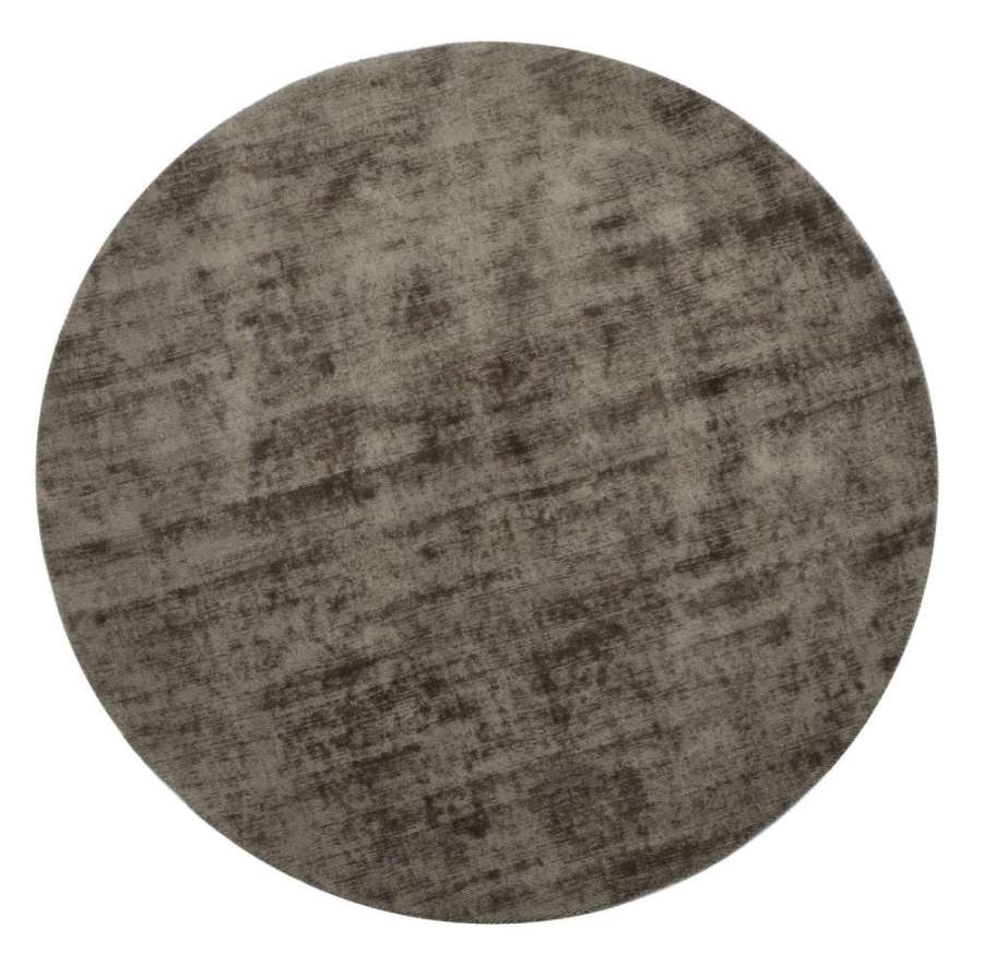 CARPET ROUND HANDMADE VISCOSE GREY