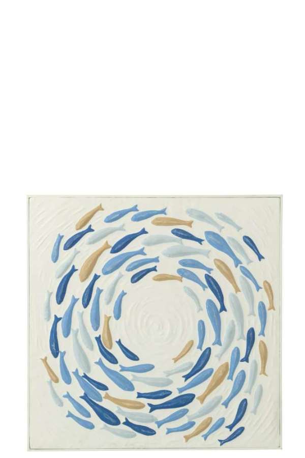 WALL DECORATION CIRCLE SCHOOL FISH DOLI IRON MIX