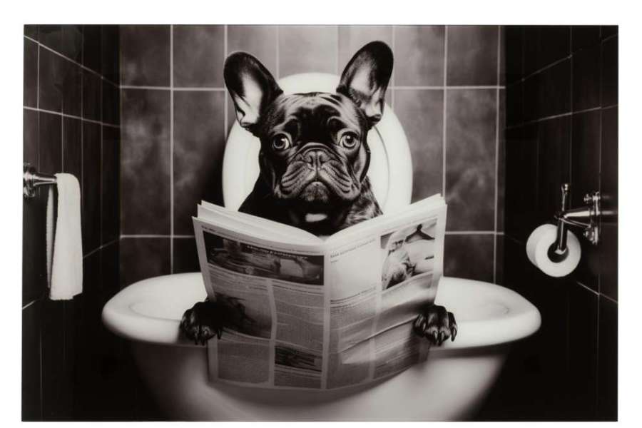 WALL DECORATION BULLDOG GLASS MULTICOLORED