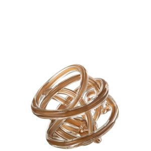 PAPERWEIGHT INFINITY KNOT GLASS BROWN/TRANSPARENT