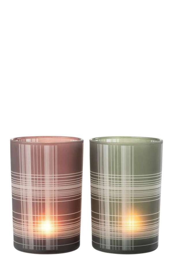 HURRICANE CHECK GLASS MAT BROWN/GREEN LARGE ASSORTMENT OF 2