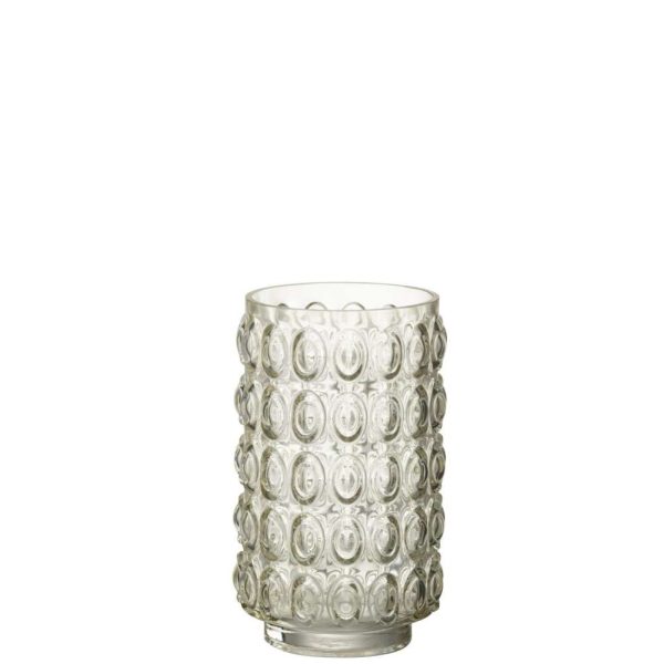 VASE BUBBLES GLASS LIGHT YELLOW SMALL