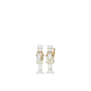 NUTCRACKER RESIN WHITE/GOLD SMALL ASSORTMENT OF 2