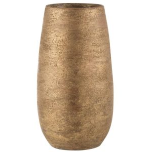 VASE IRREGULAR ROUGH CERAMIC GOLD LARGE
