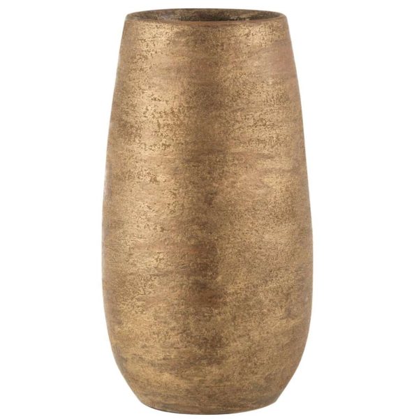 VASE IRREGULAR ROUGH CERAMIC GOLD LARGE