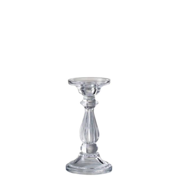 CANDLESTICK/CANDLE HOLDER TIBO GLASS TRANSPARENT SMALL