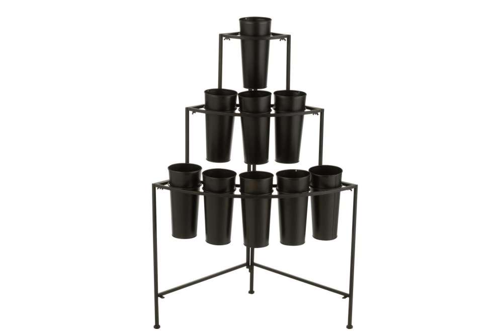 FLOWERSTAND 9PIECES BLACK SMALL