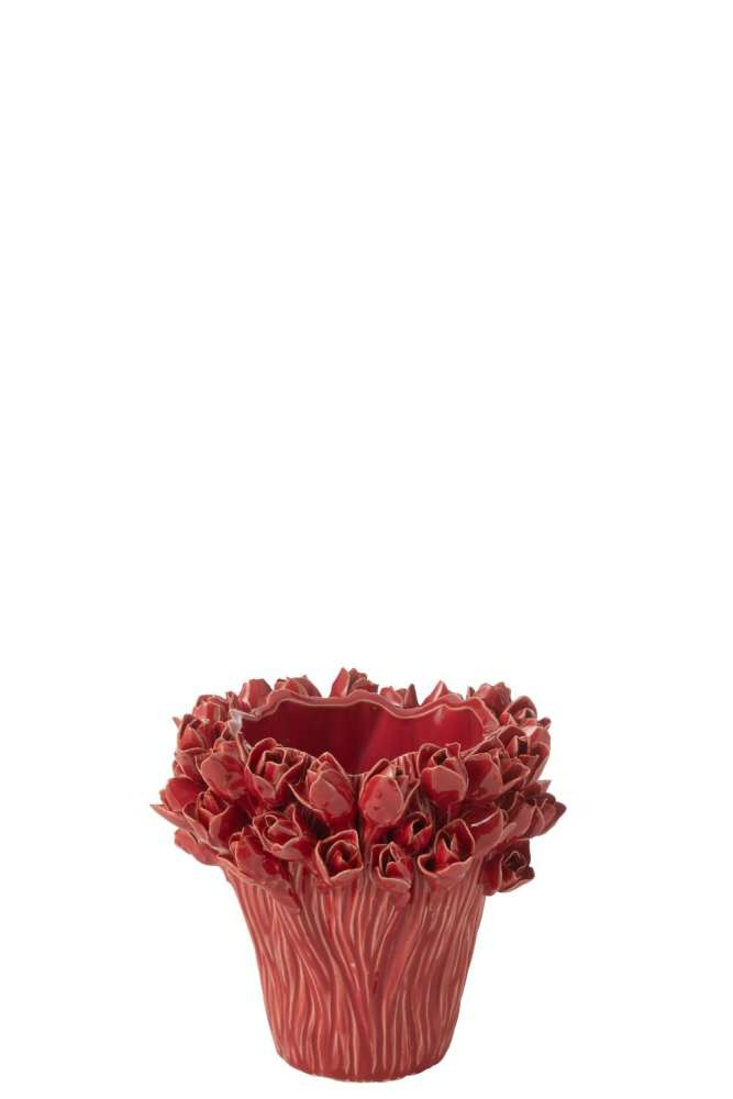 VASE AMBROSIA CERAMIC RED SMALL