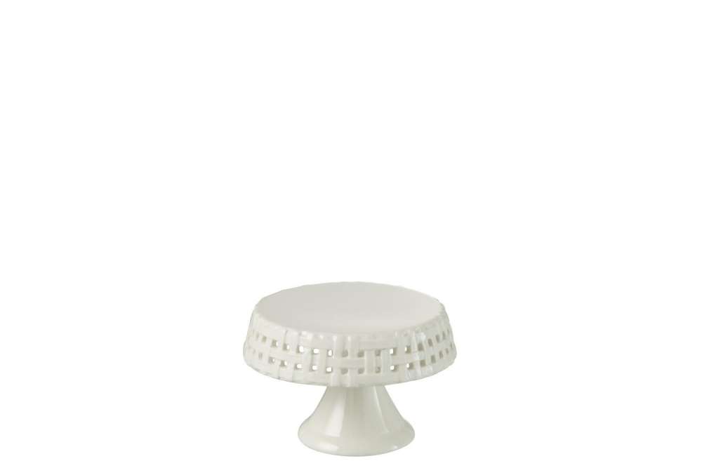 CAKE PLATE CERAMIC WHITE SMALL