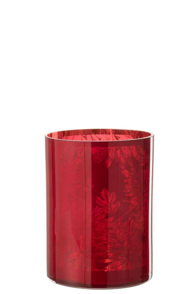 HURRICANE FLOWERS GLASS RED EXTRA LARGE