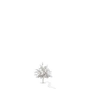 TREE LEAVES GLITTER+LED METAL SILVER SMALL