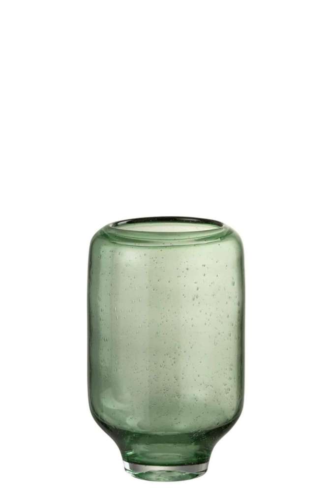 VASE NORA ON FOOT ROUND GLASS LIGHT GREEN SMALL