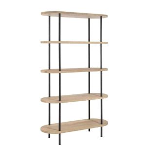 RACK ELI 5SHELVES MANGO WOOD/IRON NATURAL/GREY