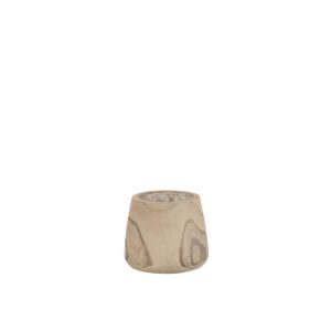 FLOWERPOT PAULOWNIA WOOD+PLASTIC WHITE WASH SMALL