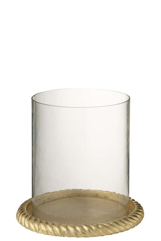 CANDLE HOLDER ALUMINIUM GOLD COLORED