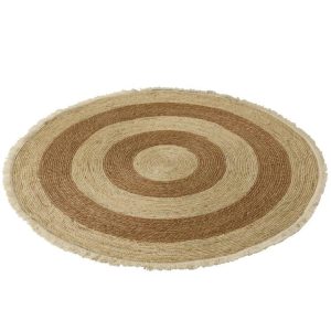 RUG TASSEL BAND MAIZE PEEL/COTTON BEIGE/BROWN WHITE