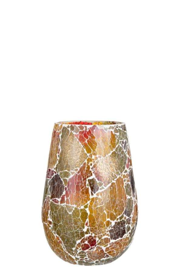 CANDLE HOLDER SUNSET GLASS MULTI LARGE