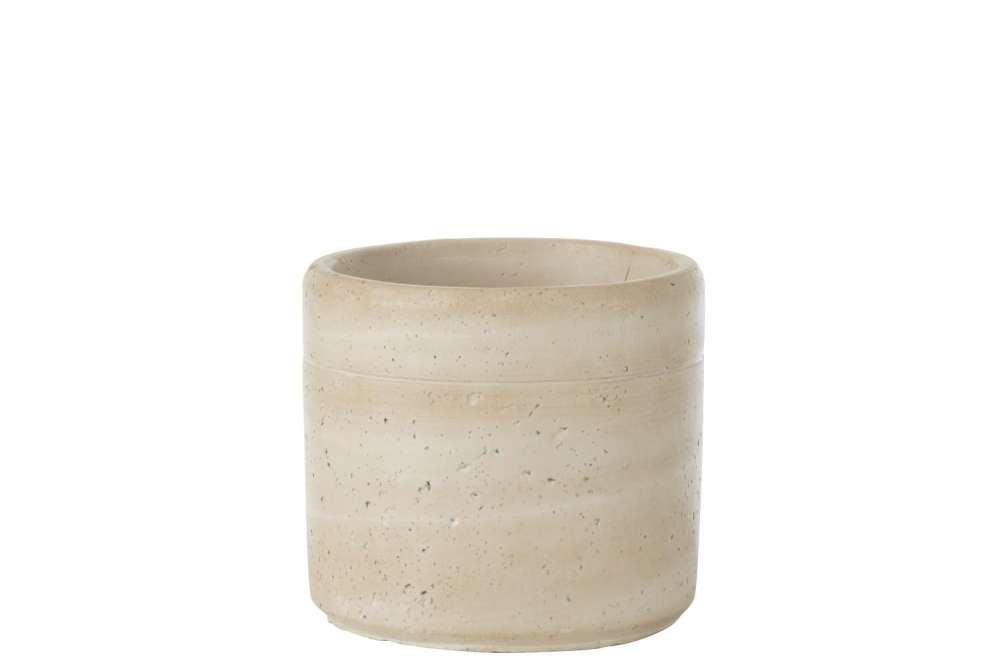 FLOWERPOT OLINA ROUND CEMENT CREAM MEDIUM