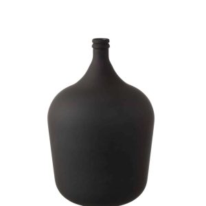 VASE CARAFE GLASS MATTE BLACK