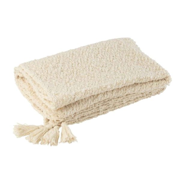 PLAID TASSELS COTTON CREAM