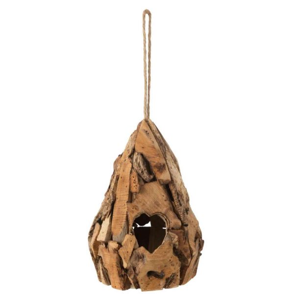 BIRD HOUSE DROP SHAPE WOOD BROWN