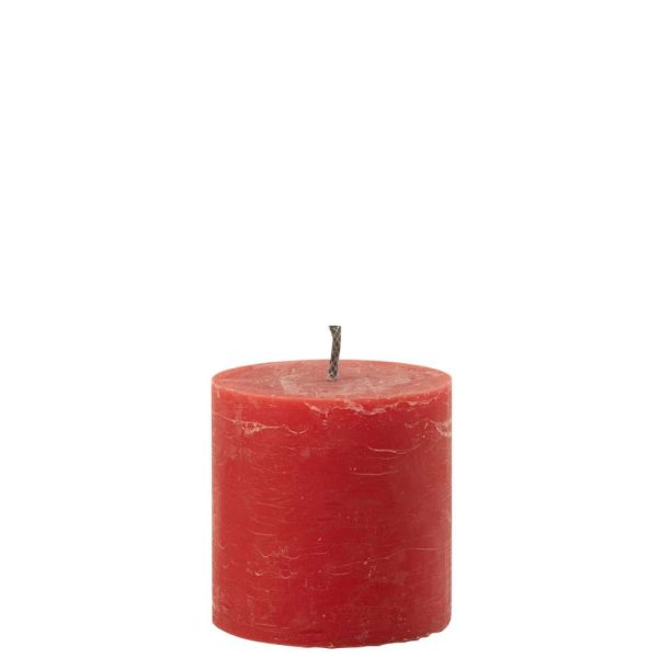 OUTDOOR CANDLE PILLAR PARAFFIN RED SMALL-70HOURS