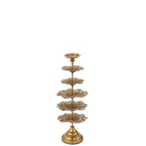 CANDLE HOLDER TREE METAL GOLD SMALL