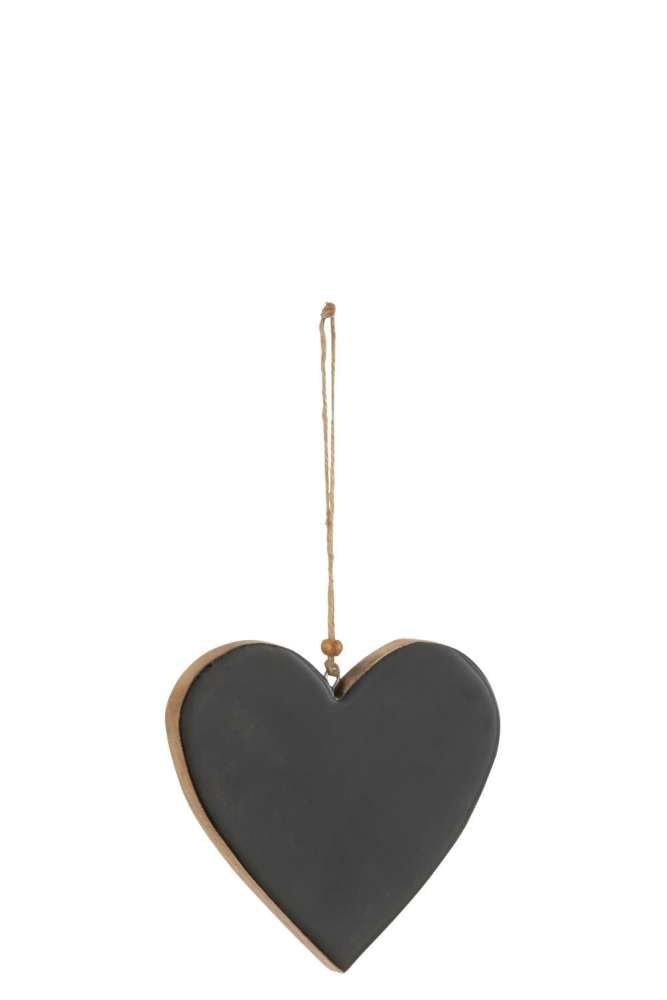 HANGER HEART WOOD BLACK LARGE