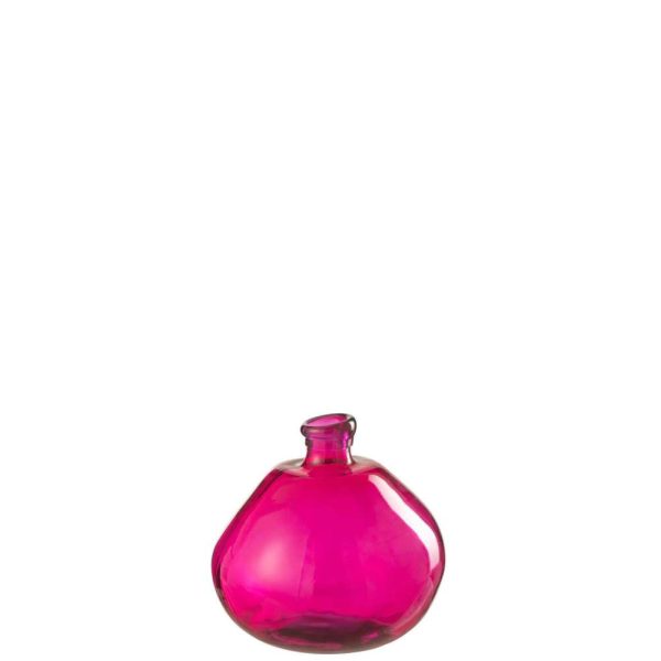 VASE BUBBLE GLASS FUSCHIA