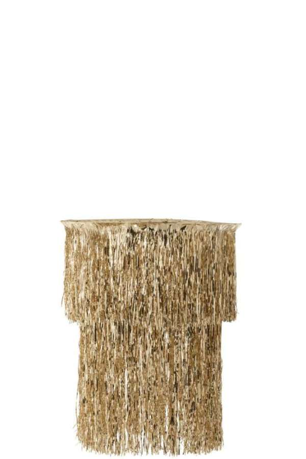 LAMP SHADE CHANDELIER FRINGES VINYL GOLD COLORED SMALL