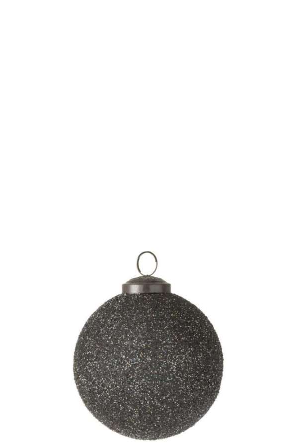 XMAS BAUBLE GLITTER GLASS PURPLE SMALL
