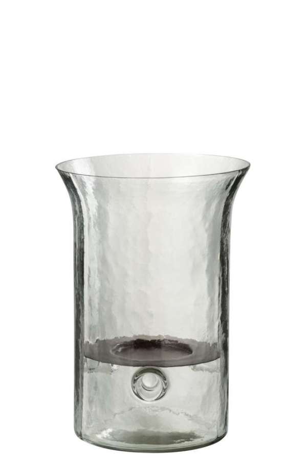 CANDLEHOLDER PLATE BLURRED GLASS TRANSPARENT SMALL