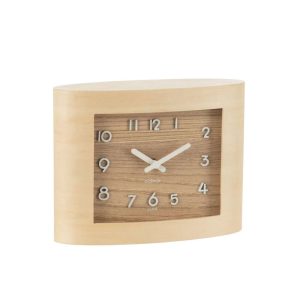 TABLE CLOCK RECTANGLE PLYWOOD/MDF NATURAL