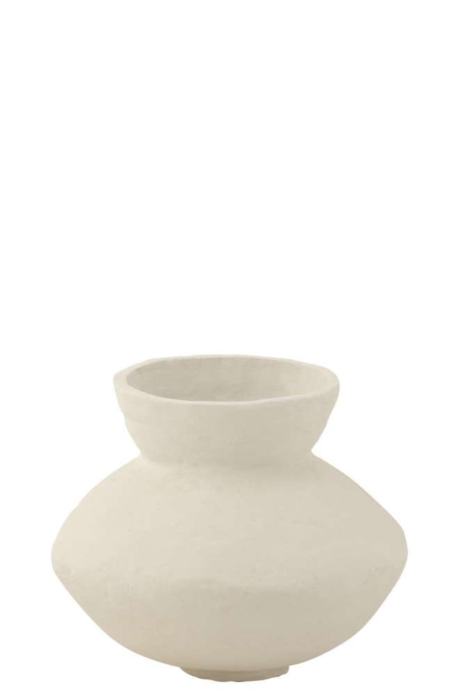 POT COLLAR PAPER MACHE WHITE