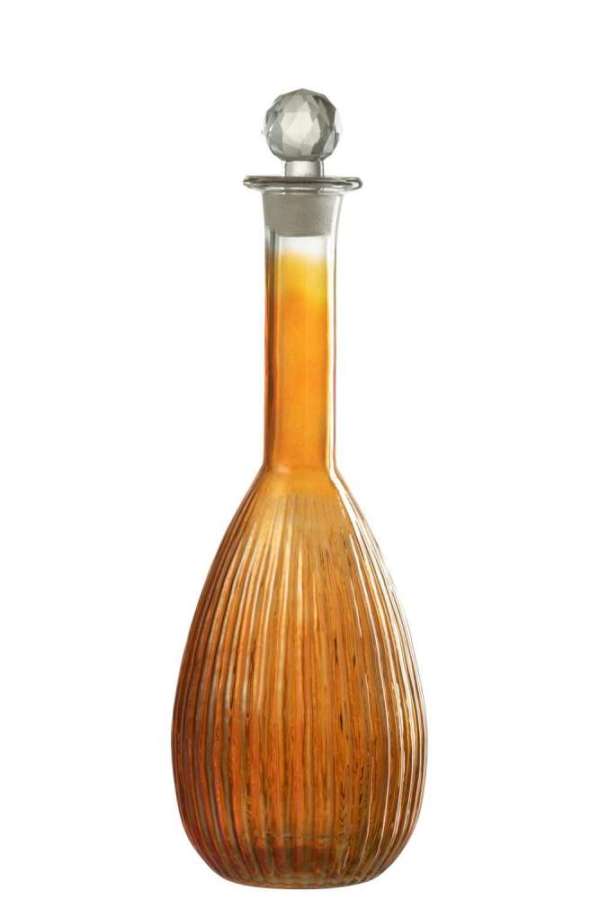 CARAFE STRIPES GLASS ORANGE