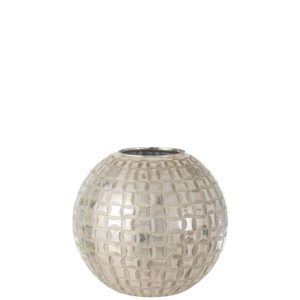 TEALIGHT HOLDER ALARA GLASS GREY LARGE