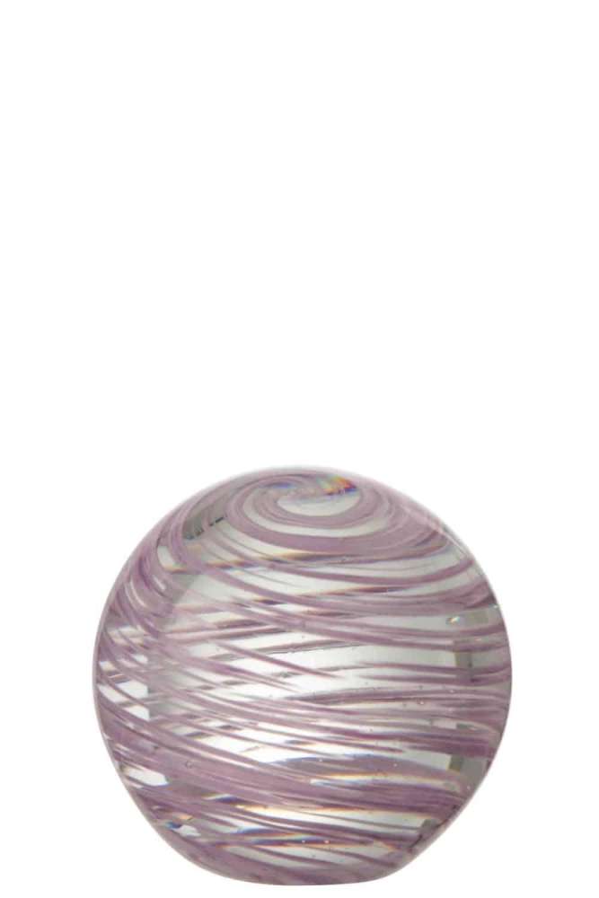 PAPERWEIGHT WHIRLPOOL GLASS PURPLE LARGE
