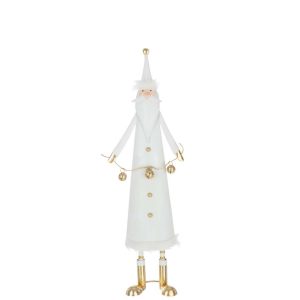 SANTA CLAUS BELLS IRON GOLD COLORED/WHITE