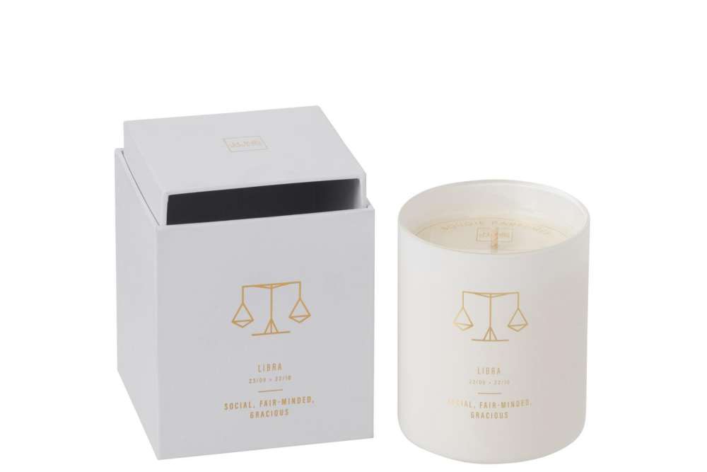SCENTED CANDLE ASTRO  LIBRA WHITE-50H