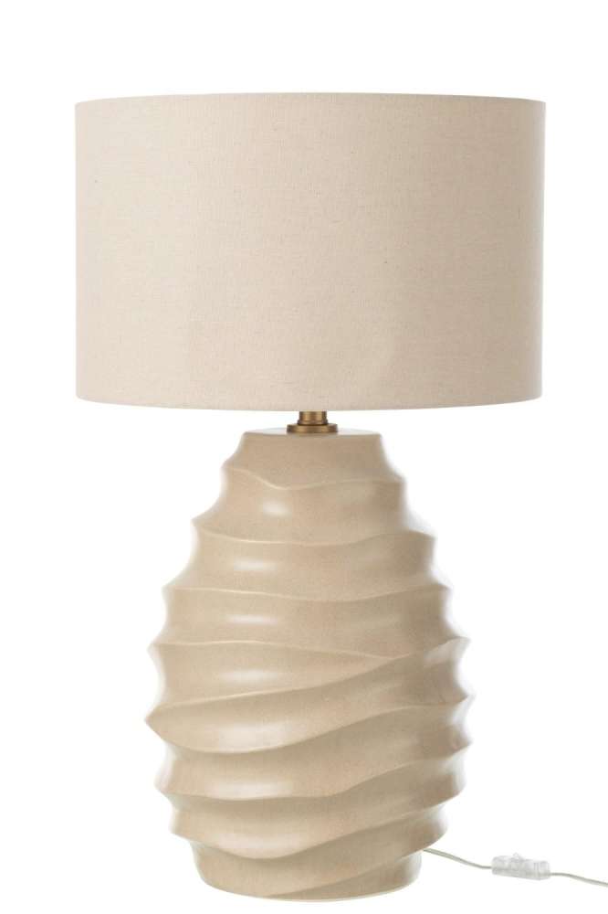TABLE LAMP WAVING CERAMIC BEIGE