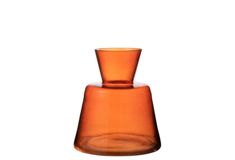 VASE CONIC GLASS ORANGE SMALL