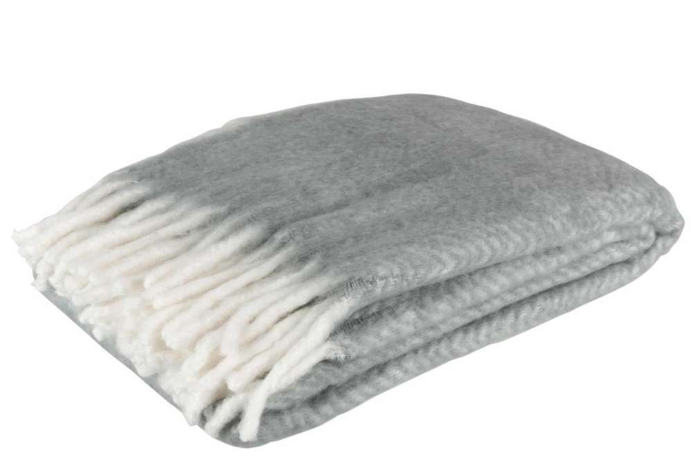 PLAID ALPHA ACRYLIC/WOOL GREY/WHITE