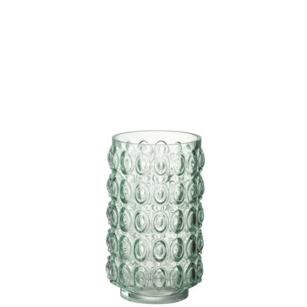 VASE BUBBLES GLASS LIGHT GREEN SMALL