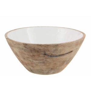 BOWL MANGO WOOD WHITE LARGE