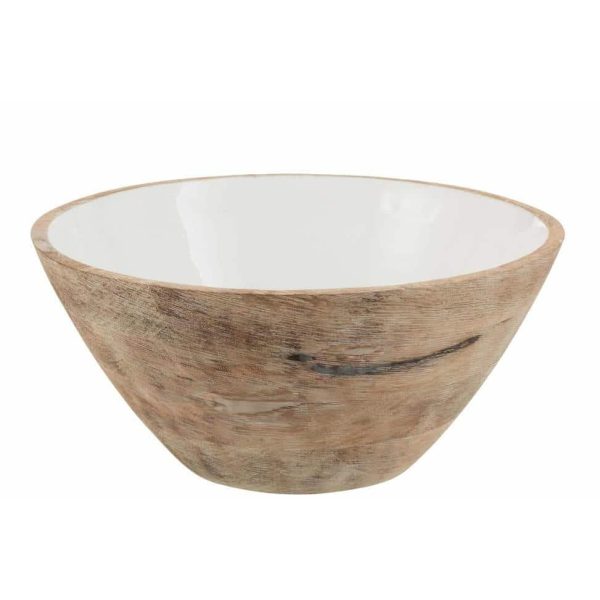 BOWL MANGO WOOD WHITE LARGE