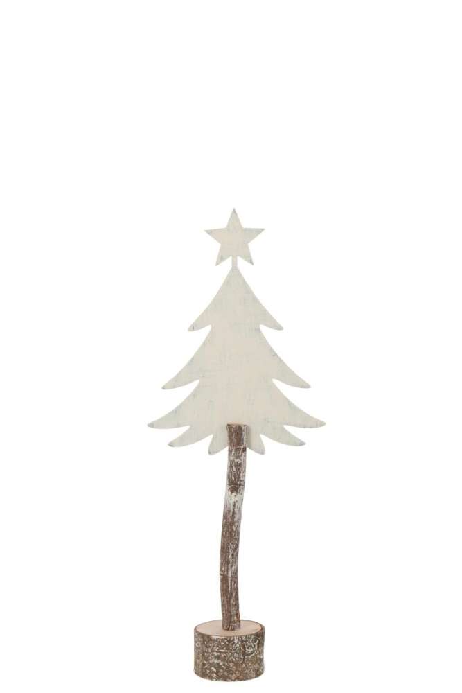 CHRISTMAS TREE + STAR IRON/PAULOWNIA WOOD OFF-WHITE SMALL