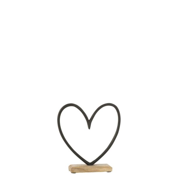 HEART ON BASE ALUMINIUM BLACK SMALL
